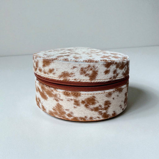 All tan cowhide jewelry box