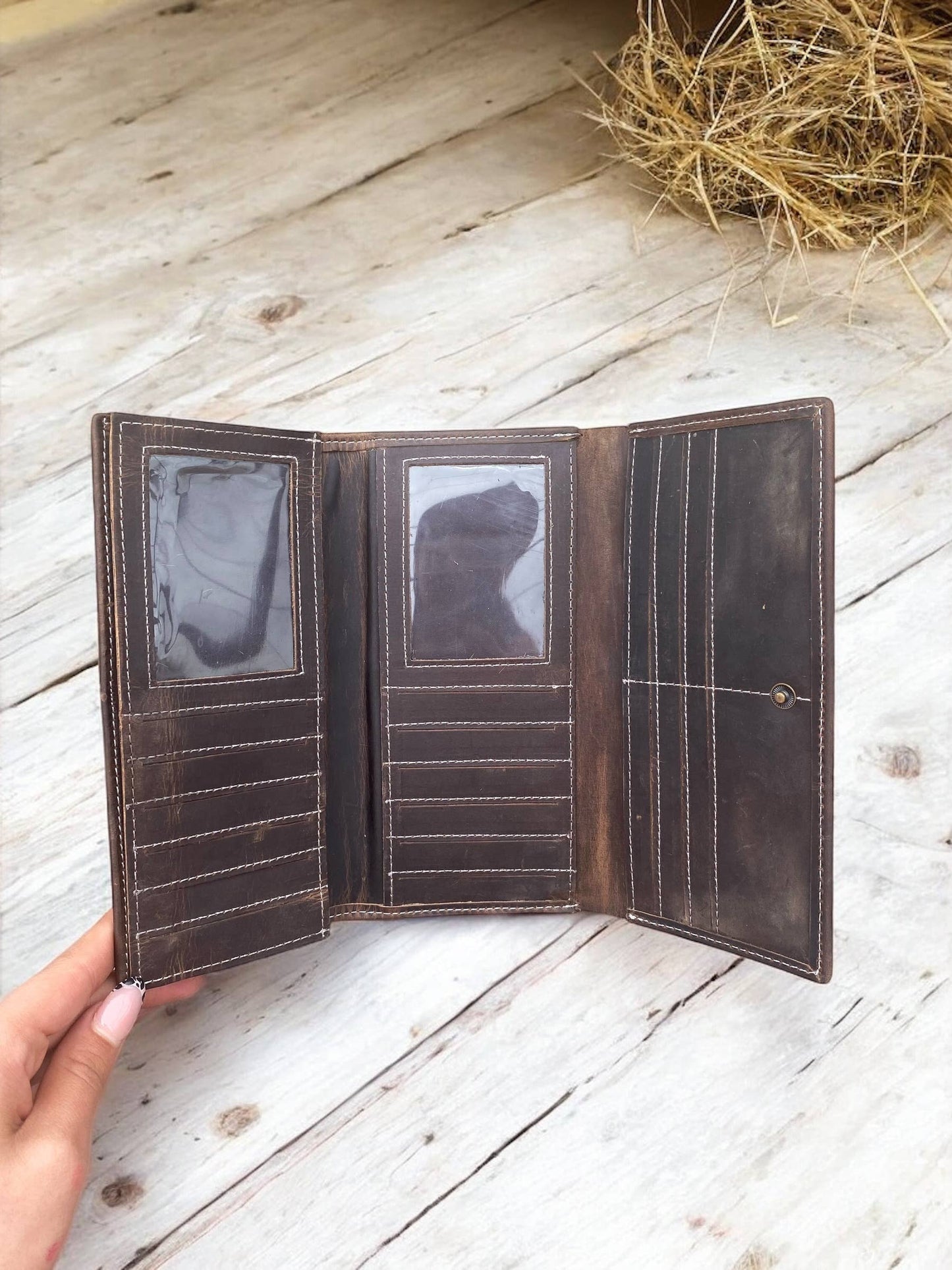 Cowhide Rustic Leather Wallet