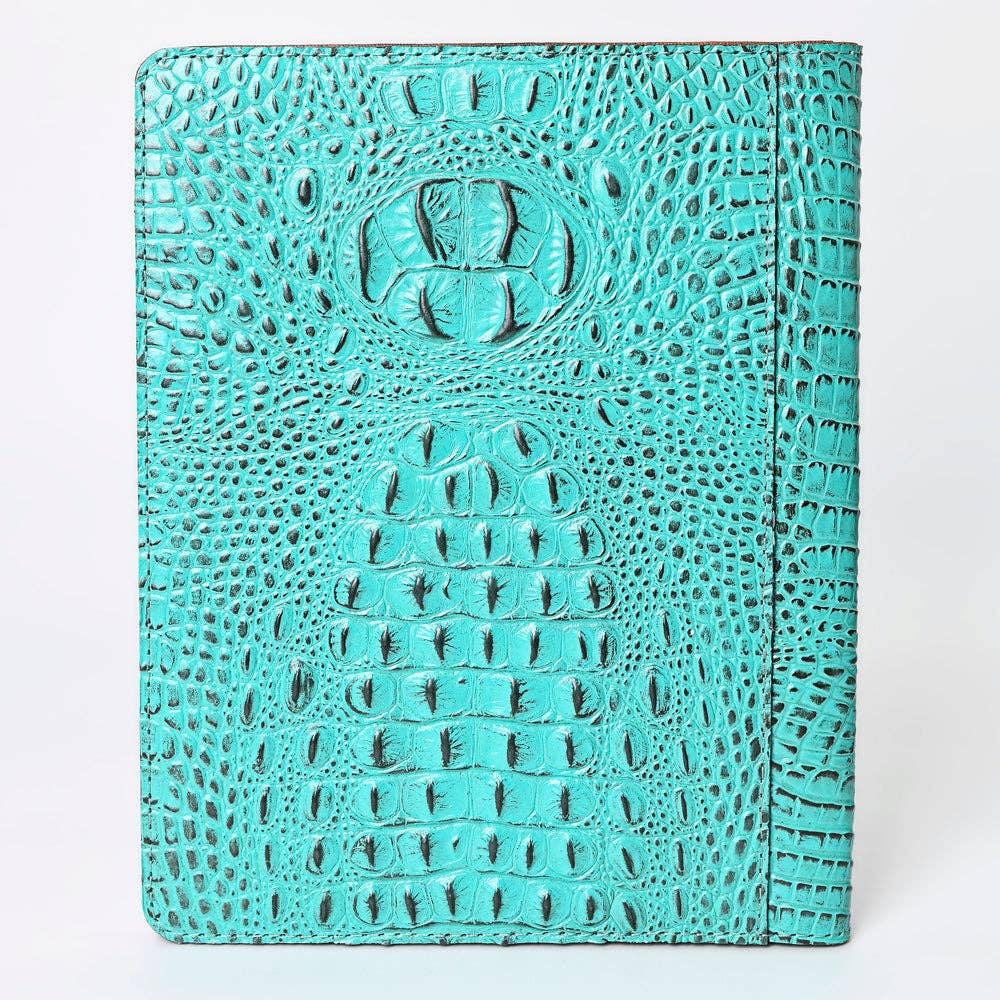 LC-ADBG1040 Crocodile Embossed Leather Portfolio-Annie Western Cowhide Folio by American Darling