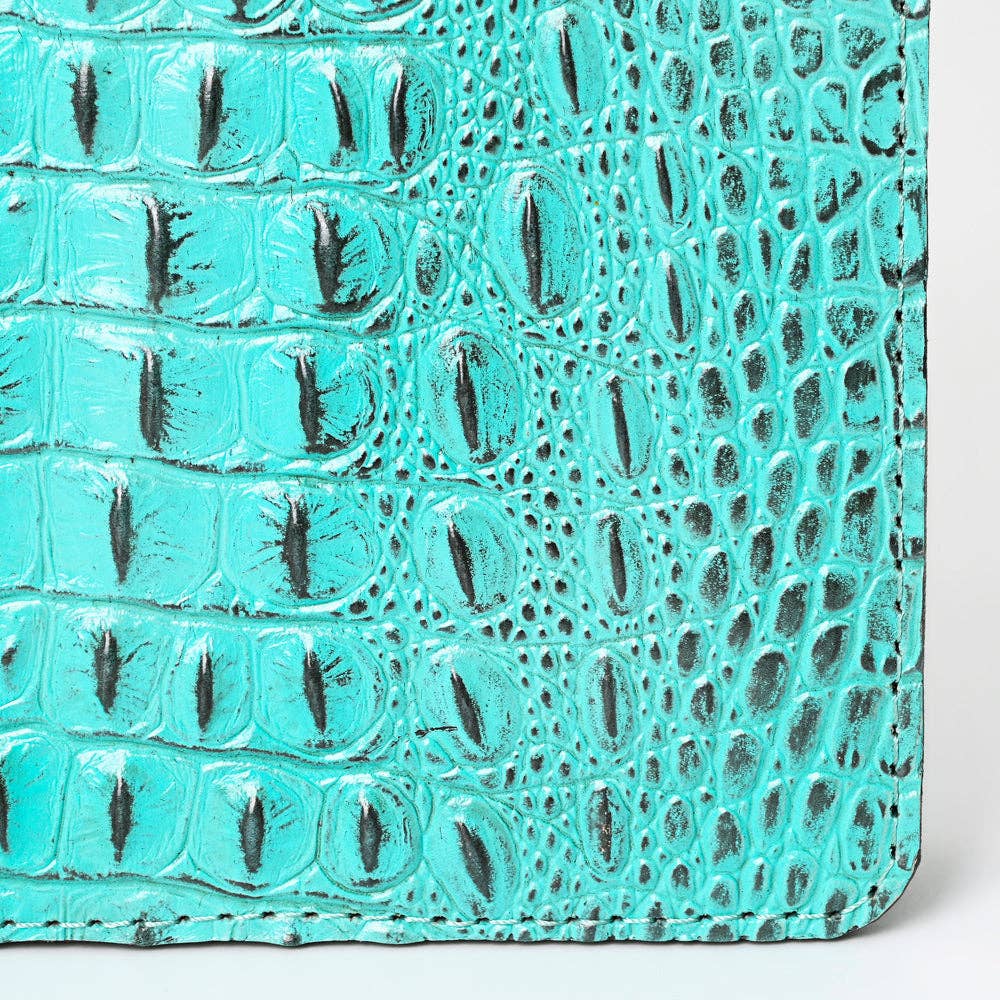 LC-ADBG1040 Crocodile Embossed Leather Portfolio-Annie Western Cowhide Folio by American Darling
