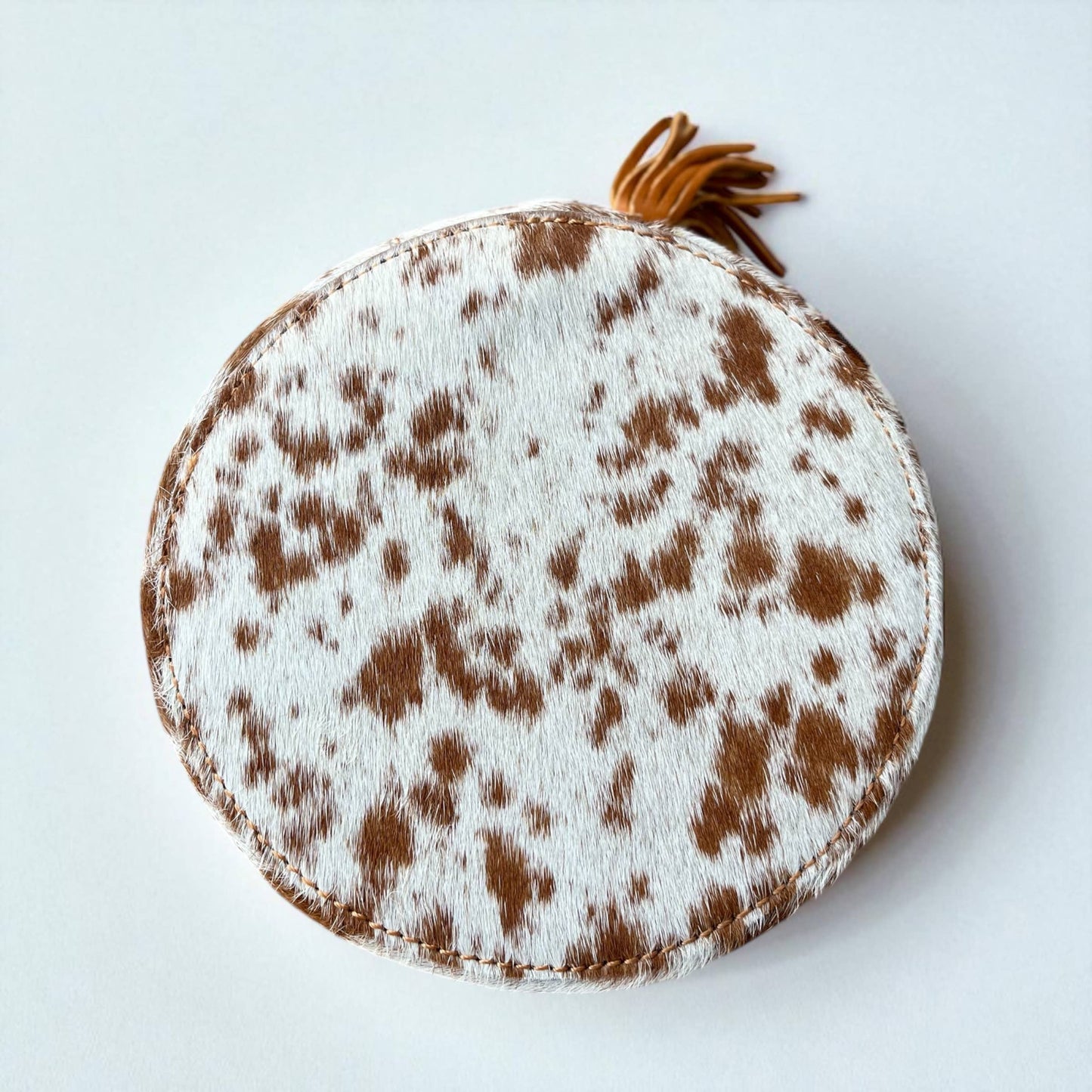 All tan cowhide jewelry box