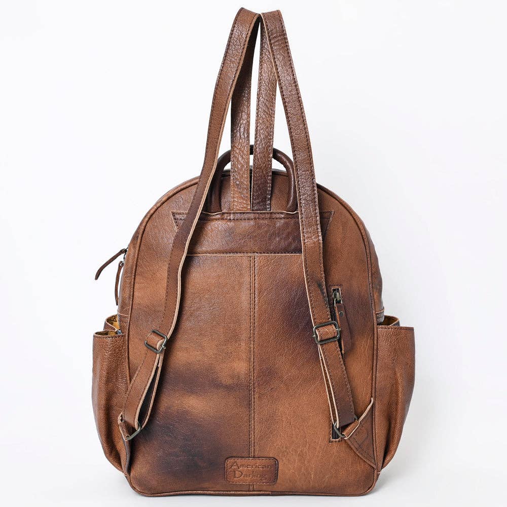 LC-ADBG1154 Rustic Croc Embossed Genuine Leather Backpack - American Darling