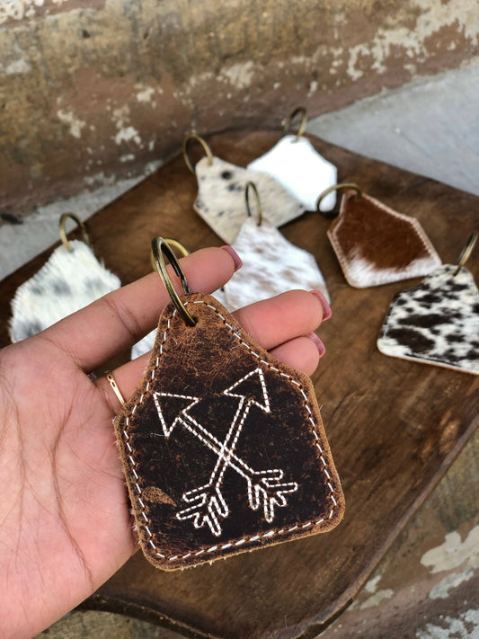 Arrows Vintage Cowhide & Leather Keychain