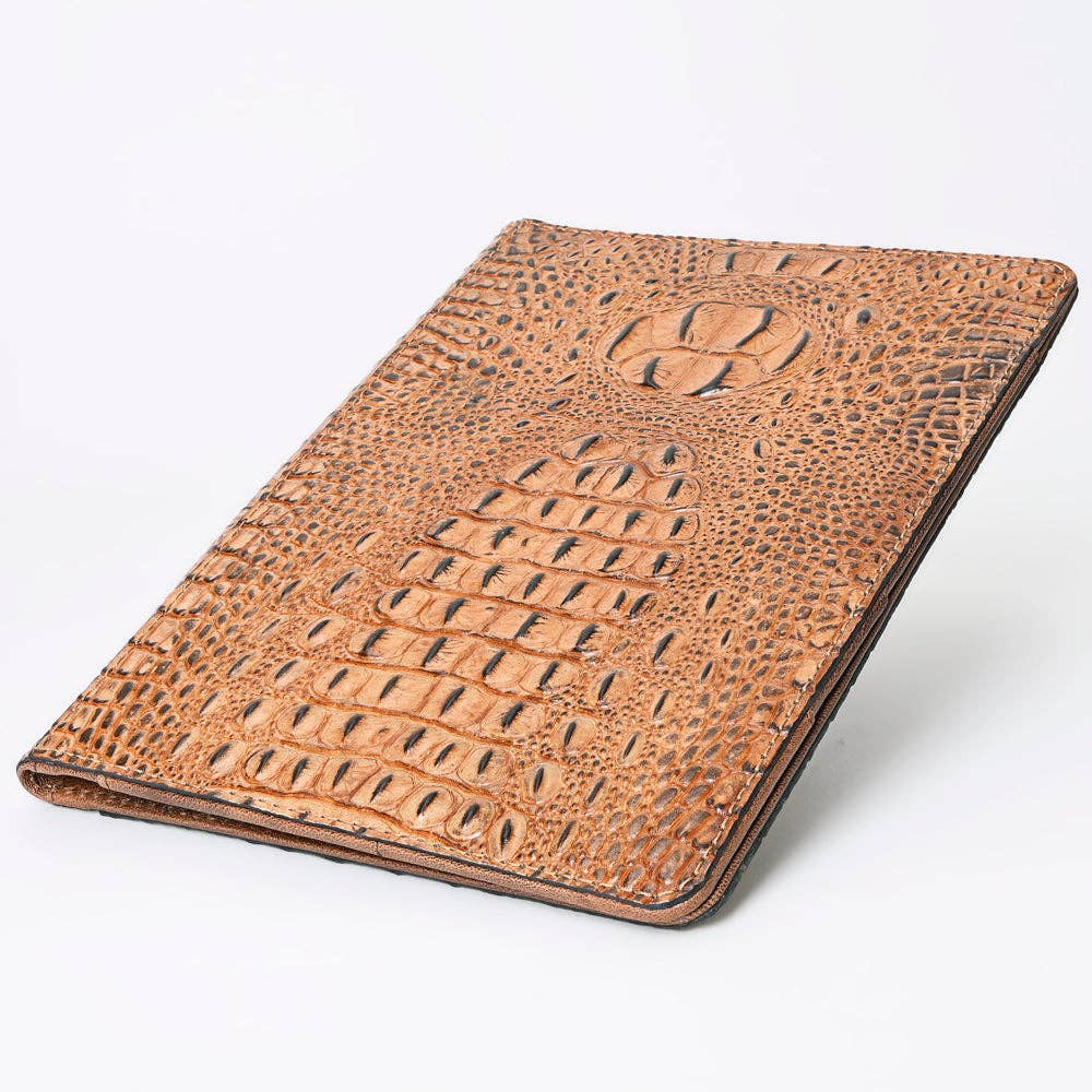 LC-ADBG1040 Crocodile Embossed Leather Portfolio-Annie Western Cowhide Folio by American Darling