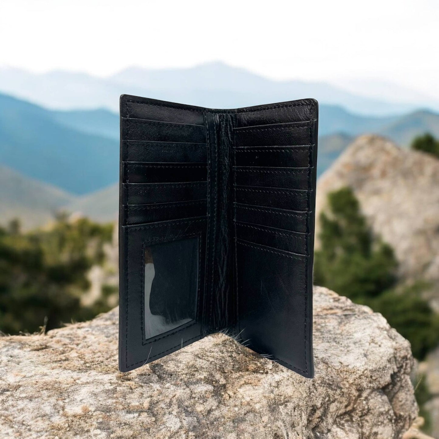 Tooled leather & cowhide men’s wallet