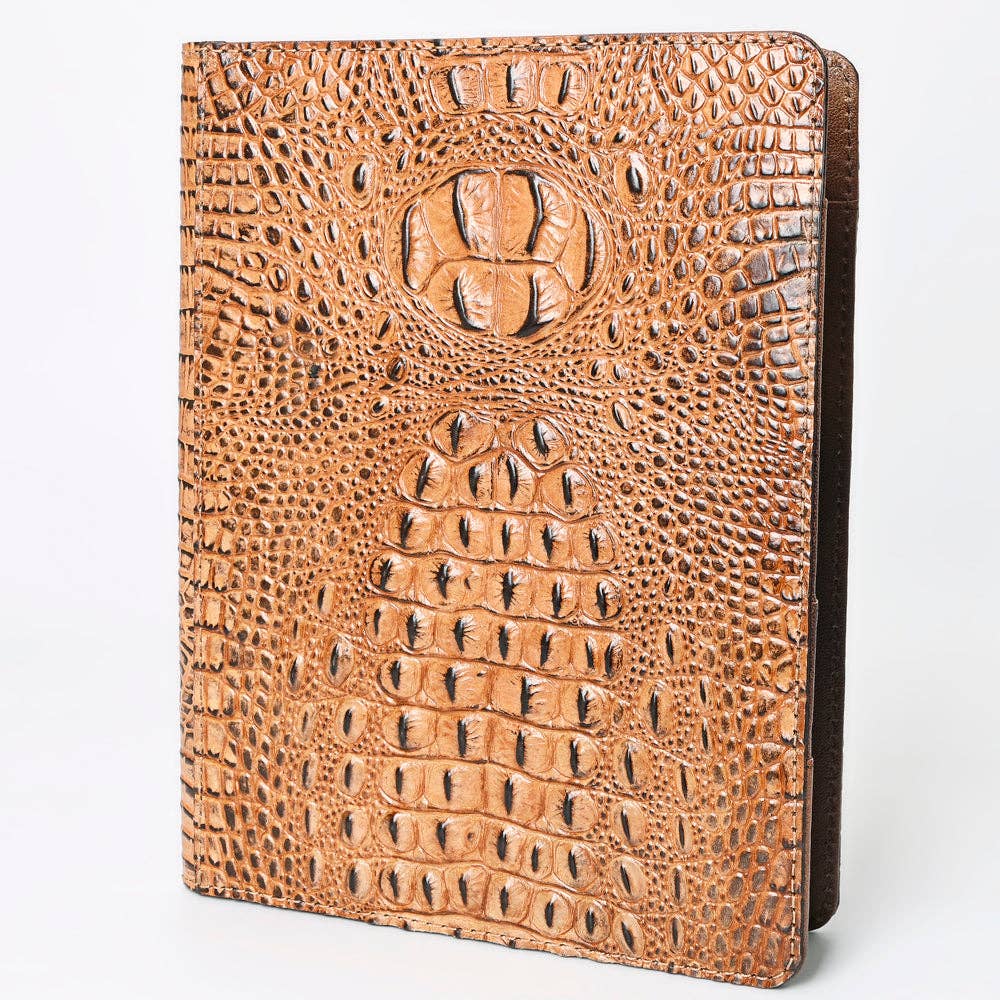 LC-ADBG1040 Crocodile Embossed Leather Portfolio-Annie Western Cowhide Folio by American Darling