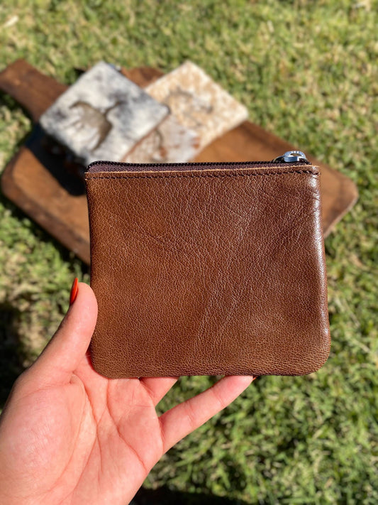 ACE Cowhide Leather Coin Pouch