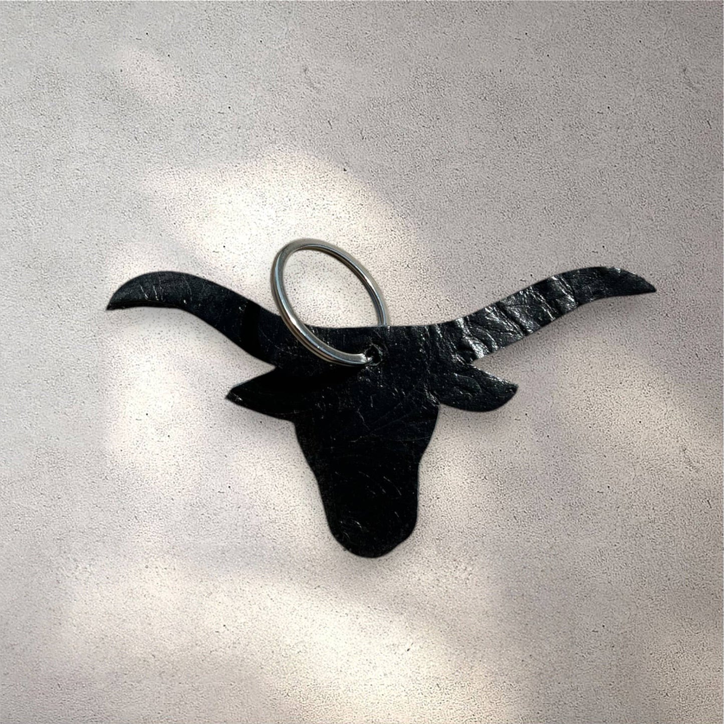 Black longhorn keychain