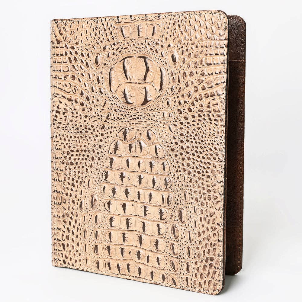LC-ADBG1040 Crocodile Embossed Leather Portfolio-Annie Western Cowhide Folio by American Darling