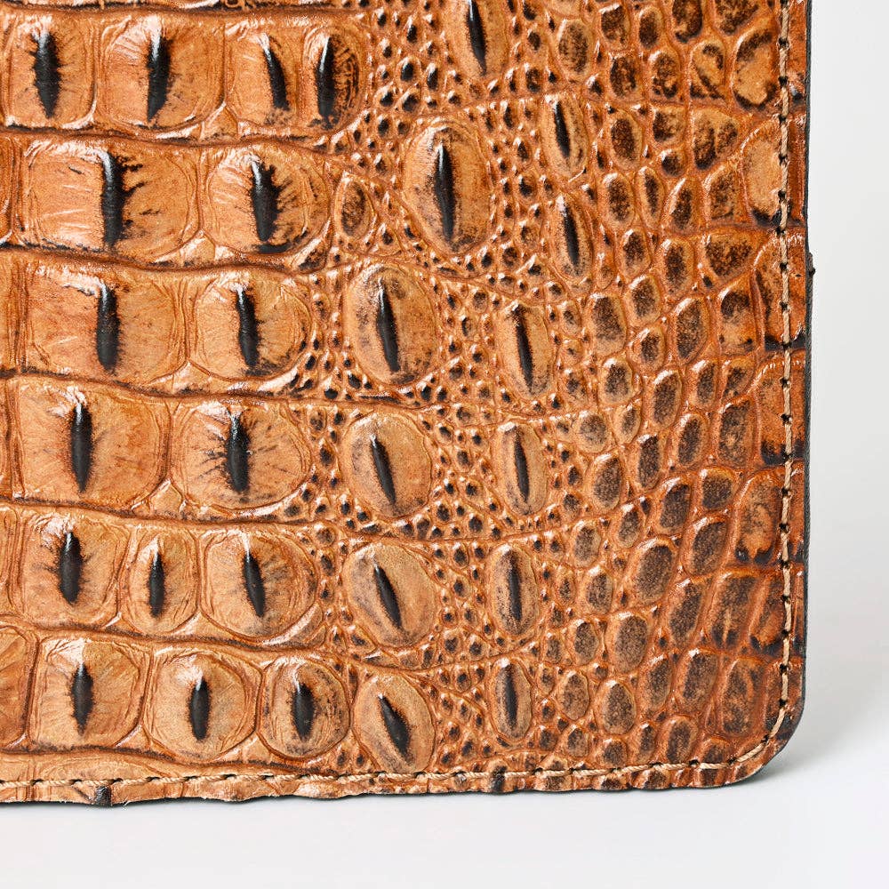 LC-ADBG1040 Crocodile Embossed Leather Portfolio-Annie Western Cowhide Folio by American Darling
