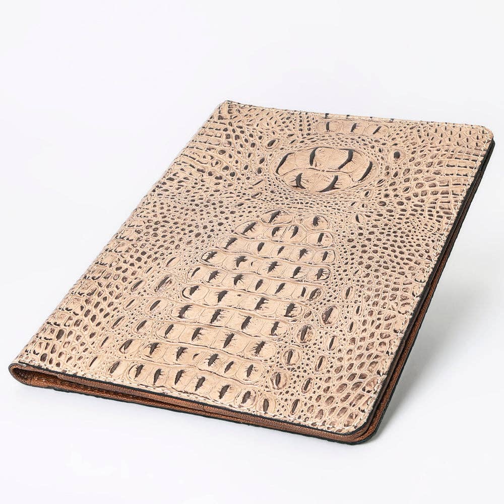 LC-ADBG1040 Crocodile Embossed Leather Portfolio-Annie Western Cowhide Folio by American Darling