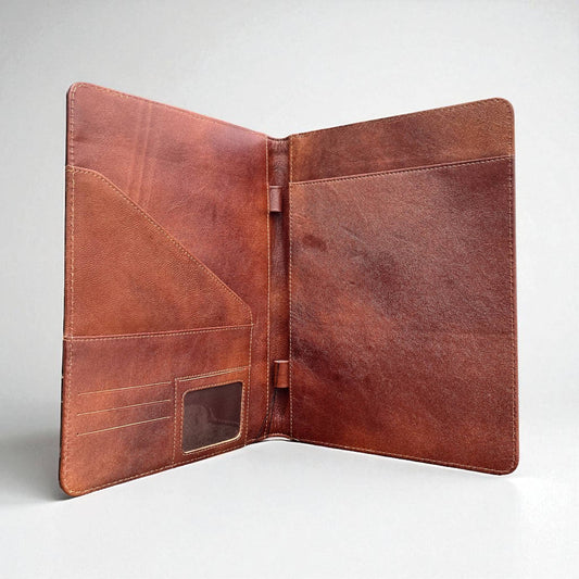 Aces tooled leather folder 