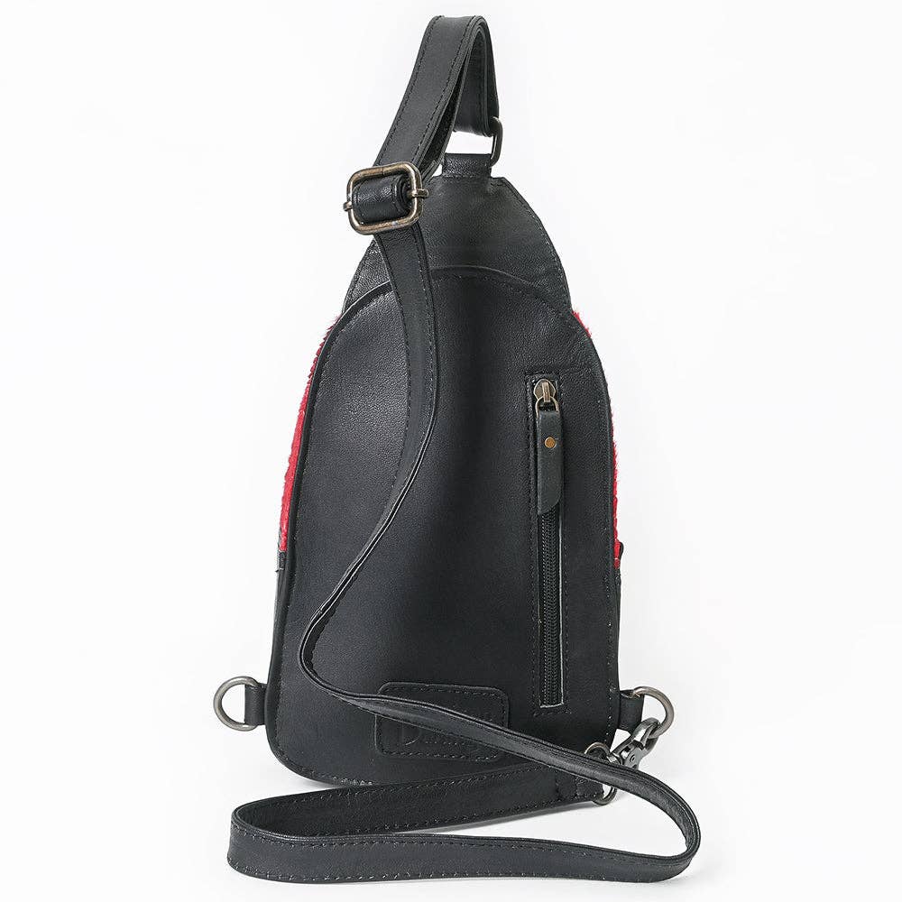 ADBG1538 Gator Embossed Hair-On Leather Sling Bag - Bold Western Crossbody